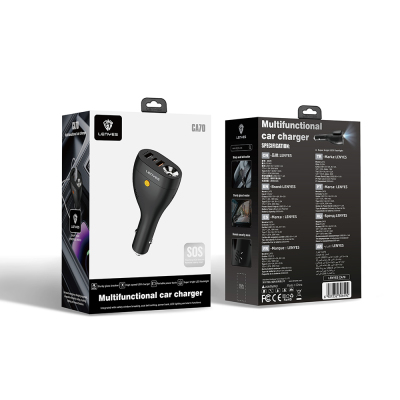 Lenyes CA70 Multifunctional Car Charger with Type-C + Dual USB-A Ports and Fast Charging Capability 20W - 9