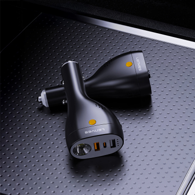 Lenyes CA70 Type-C + Dual USB-A Portlu Hızlı Şarj Özellikli Çok Fonksiyonlu Araç Şarj Aleti 20W - 3