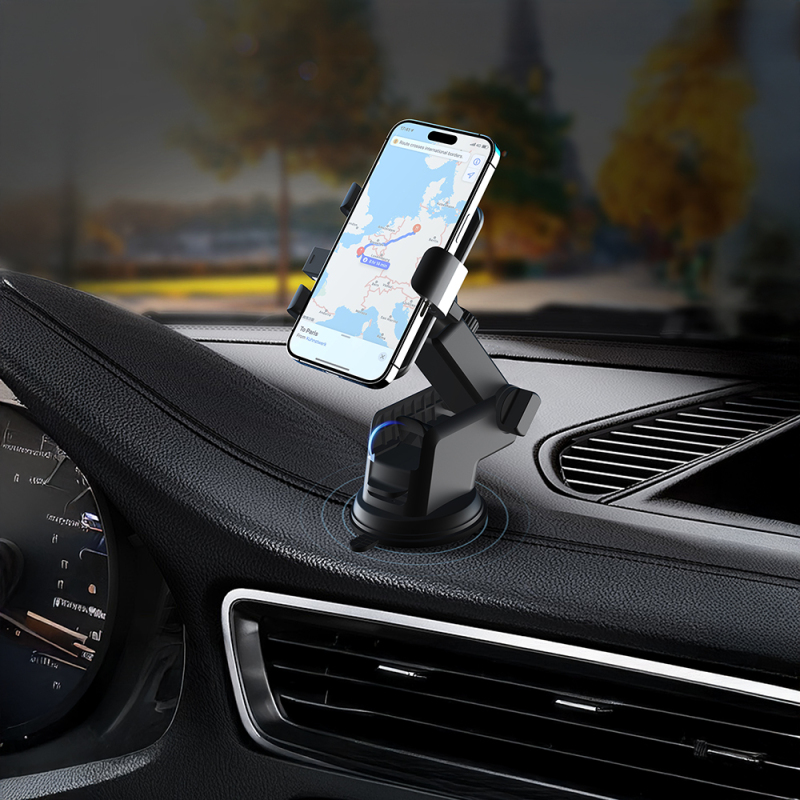 Lenyes CR195 Sarsıntı Önleyici 360° Derece Dönebilen Teleskopik Vantuzlu Tasarım Araç Telefon Tutucu - 5
