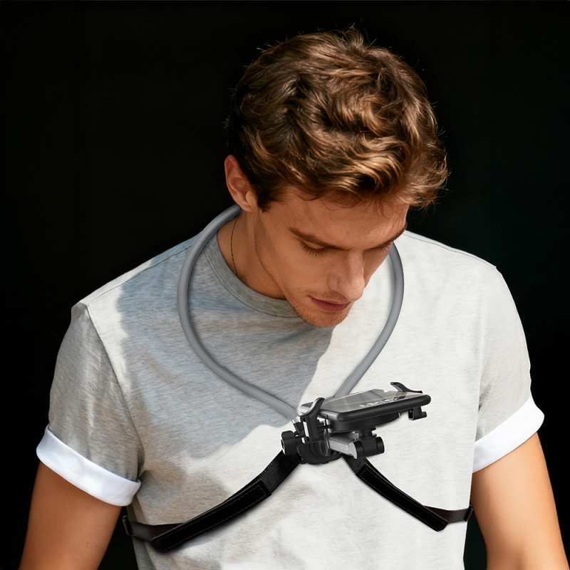 Lenyes CR203 2in1 Hands-Free Magnetic Neck Strap Phone Holder - 7