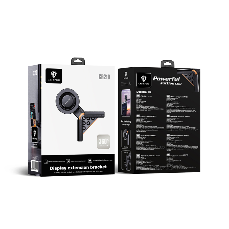 Lenyes CR210 360 Dönebilen V Köşeli Magnetik Araç İçi Telefon Tutucu - 2