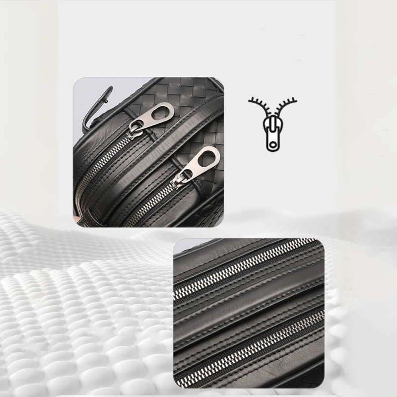 Lenyes LB527 Tomas Series Woven PU Matte Leather Wrist Design Scratch Resistant Accessory Bag - 7