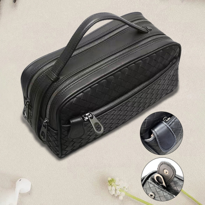 Lenyes LB527 Tomas Series Woven PU Matte Leather Wrist Design Scratch Resistant Accessory Bag - 9