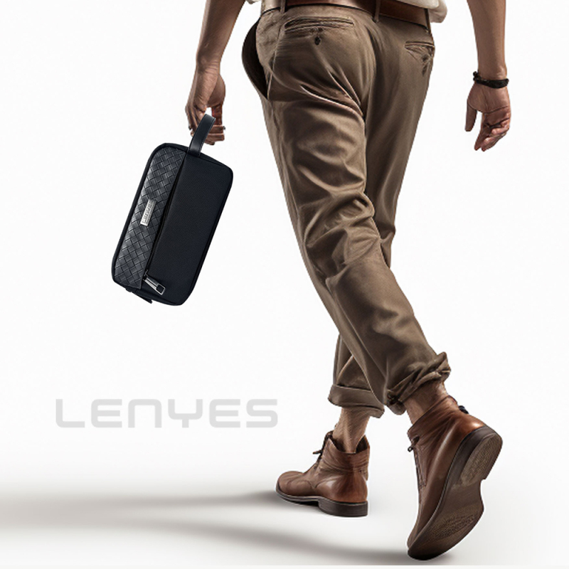 Lenyes LB551 Voyagers Serisi 1200D Polyester Kumaş Bilek Askı Kayışlı Mobil Aksesuar Çantası - 4