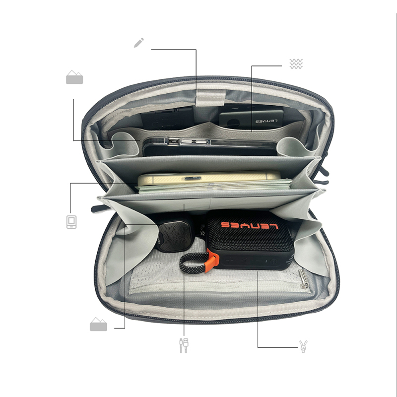 Lenyes LB561 Su Geçirmez Aşınmaya ve Çizilmeye Dayanıklı Çapraz Vücut Askılı Aksesuar Çantası 25.5cm - 5