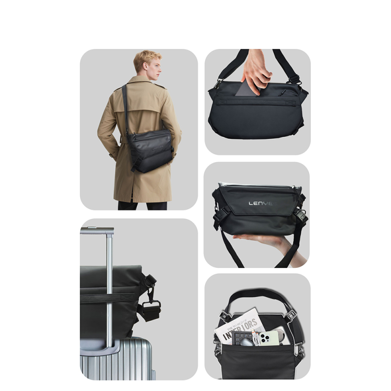 Lenyes LB562 Dreamer Crossbody Serisi Su Geçirmez Deri Tasarımlı Çapraz Vücut Çantası - 5