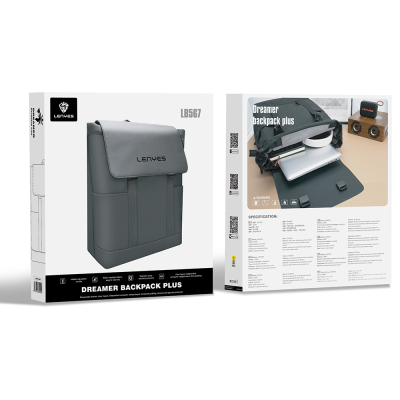 Lenyes LB566 Dreamer Backpack Series Waterproof Leather Design Shoulder Strap Backpack - 7