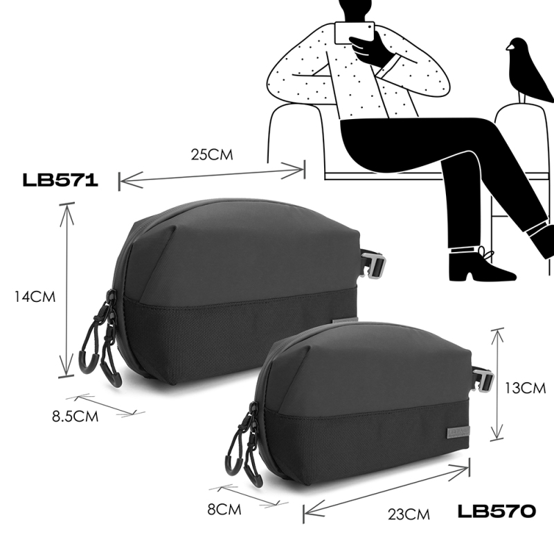 Lenyes LB570 Su Geçirmez Aşınmaya ve Çizilmeye Dayanıklı Aksesuar Çantası 23cm - 8
