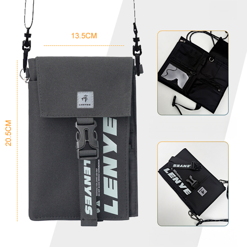 Lenyes LB582 Roamer Serisi Çok Amaçlı Su Geçirmez Polyester Kumaş Ayarlanabilir Omuz Askılı Çapraz Vücut Çantası - 7