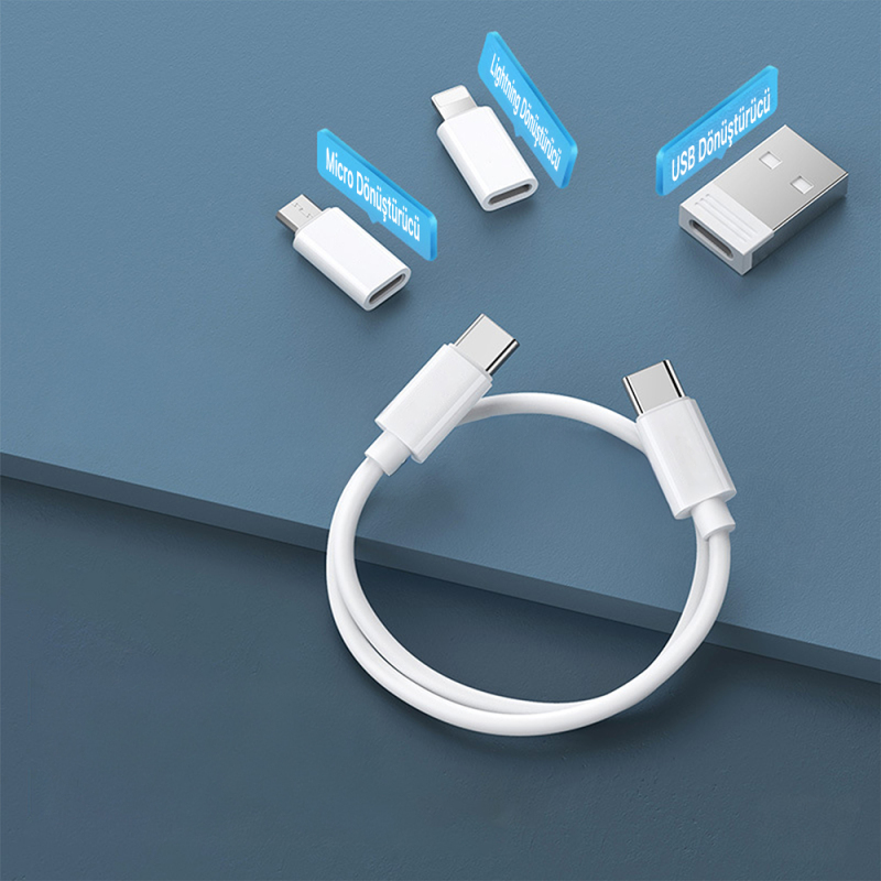 Lenyes LB601 6-in-1 Type-C to Type-C 60W Converter Adapter Set with Stand and Storage Box - 6