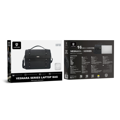 Lenyes LB733 Vesnara Serisi Parmak İzi Kilitli Su Geçirmez 16 inç Laptop Çantası - 7