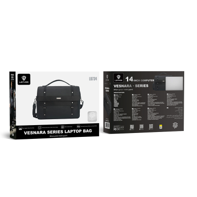Lenyes LB734 Vesnara Serisi Parmak İzi Kilitli Su Geçirmez 14 inç Laptop Çantası - 7