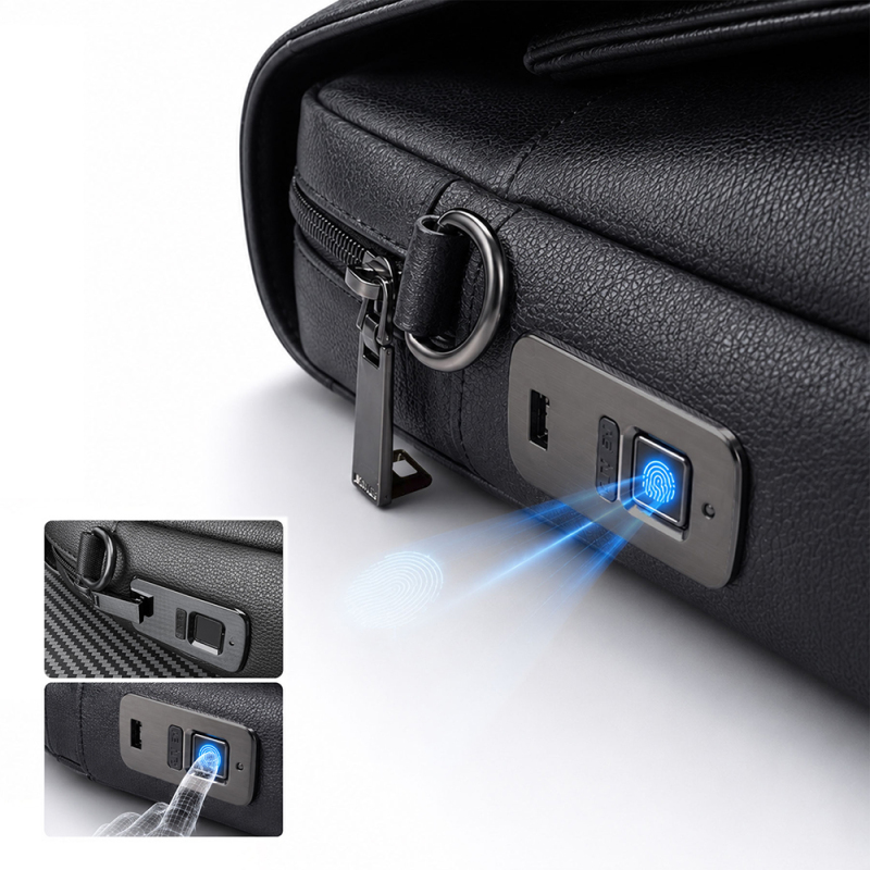 Lenyes LB734 Vesnara Serisi Parmak İzi Kilitli Su Geçirmez 14 inç Laptop Çantası - 3