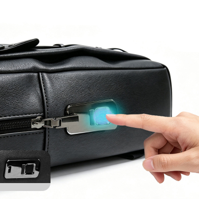 Lenyes LB735 Vesnara Serisi Parmak İzi Kilitli Su Geçirmez 15 inç Laptop ve Notebook Sırt Çantası - 4