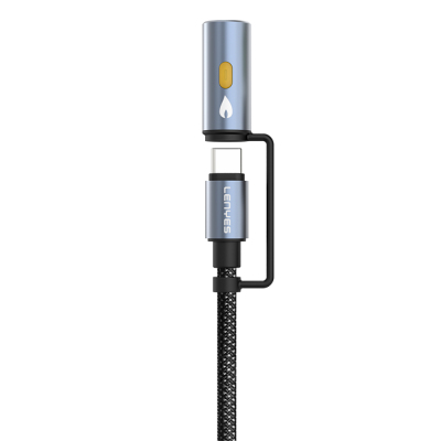 Lenyes LC111 Multi Charging Cable 4in1 Cable with Flashlight and Cigarette Lighter 60W 1M - 3