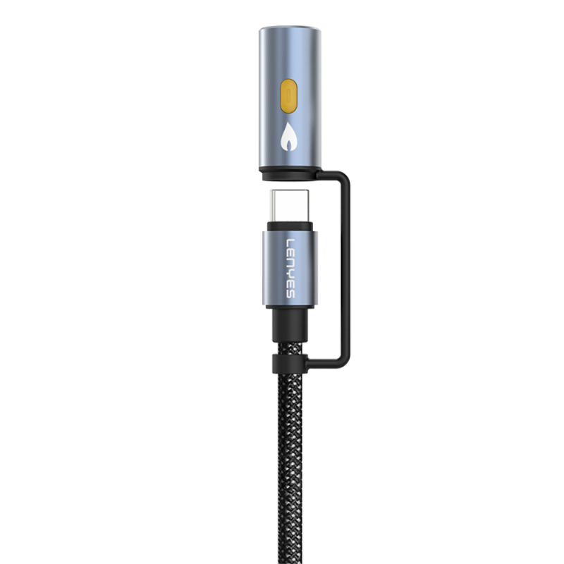 Lenyes LC111 Multi Charging Cable 4in1 Cable with Flashlight and Cigarette Lighter 60W 1M - 3