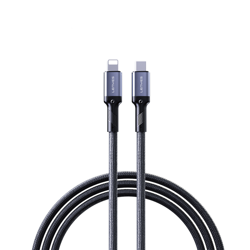 Lenyes LC509 Type-C to Lightning PD 30W Örgü Tasarımlı Hızlı Şarj Özellikli Data ve Şarj Kablosu 1M - 2