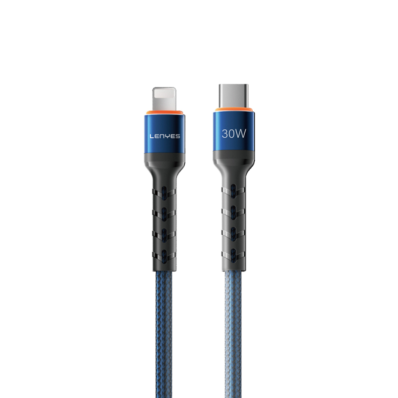 Lenyes LC515 Type-C to Lightning Hızlı Şarj Özellikli Örgülü Data ve Şarj Kablosu 30W 1M - 1