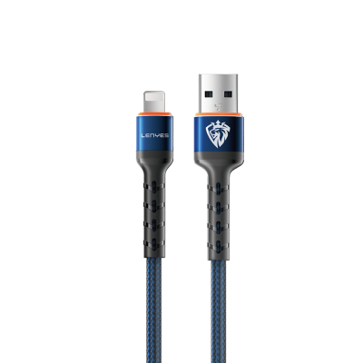 Lenyes LC515 USB-A to Lightning Hızlı Şarj Özellikli Örgülü Data ve Şarj Kablosu 3A 1M - 2