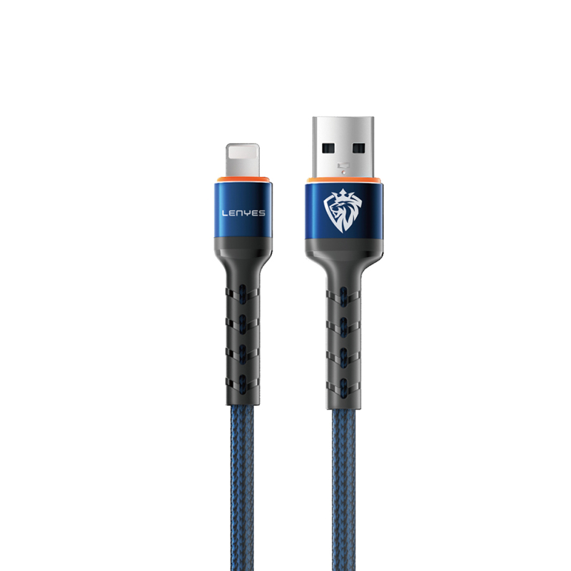 Lenyes LC515 USB-A to Lightning Hızlı Şarj Özellikli Örgülü Data ve Şarj Kablosu 3A 1M - 2