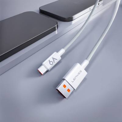 Lenyes LC518 USB-A to Type-C 6A Örgü Tasarımlı Hızlı Şarj Özellikli Data ve Şarj Kablosu 66W 1M - 3