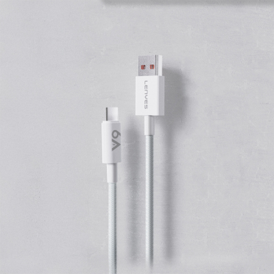 Lenyes LC518 USB-A to Type-C 6A Örgü Tasarımlı Hızlı Şarj Özellikli Data ve Şarj Kablosu 66W 1M - 4