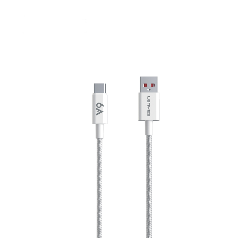 Lenyes LC518 USB-A to Type-C 6A Örgü Tasarımlı Hızlı Şarj Özellikli Data ve Şarj Kablosu 66W 1M - 1