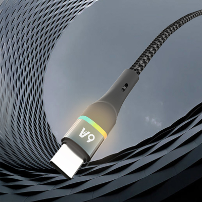 Lenyes LC520 USB-A to Type-C 6A Örgü Tasarımlı Hızlı Şarj Özellikli Data ve Şarj Kablosu 66W 1M - 5