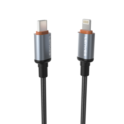 Lenyes LC528 Type-C to Lightning Fast Charging Braided Data and Charging Cable 27W 1M - 4