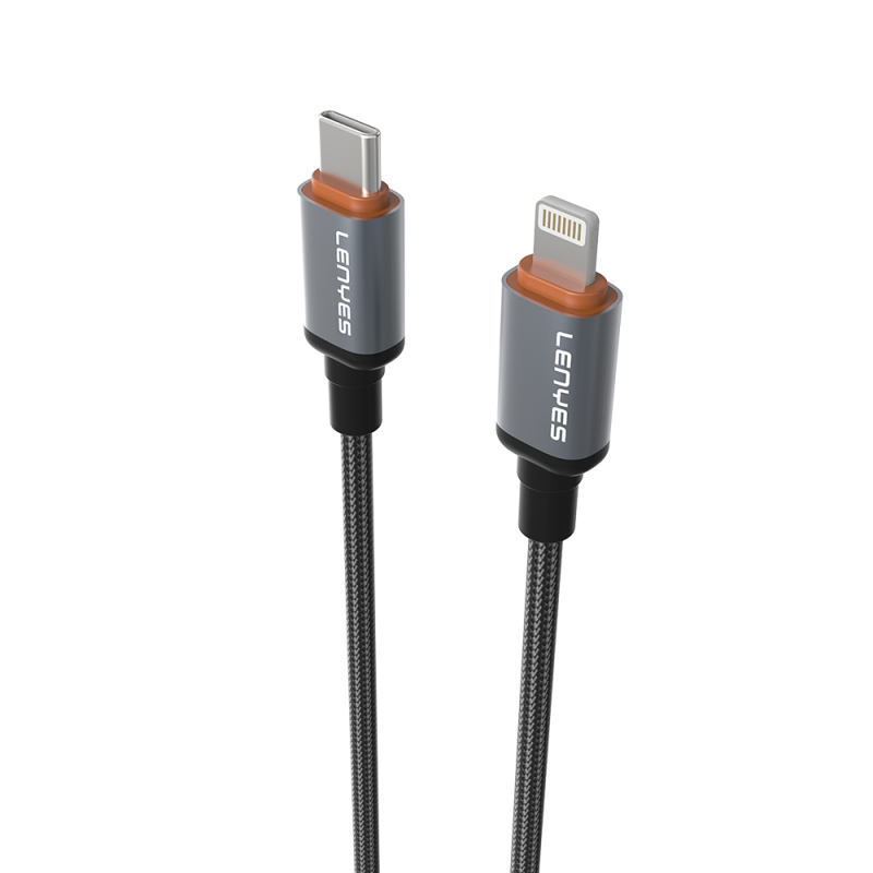 Lenyes LC528 Type-C to Lightning Fast Charging Braided Data and Charging Cable 27W 1M - 6