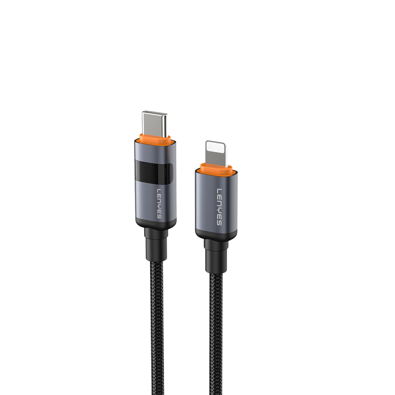 Lenyes LC529 Type-C to Lightning Data and Charging Cable with LED Digital Display and Fast Charging Feature 30W 1M - 4