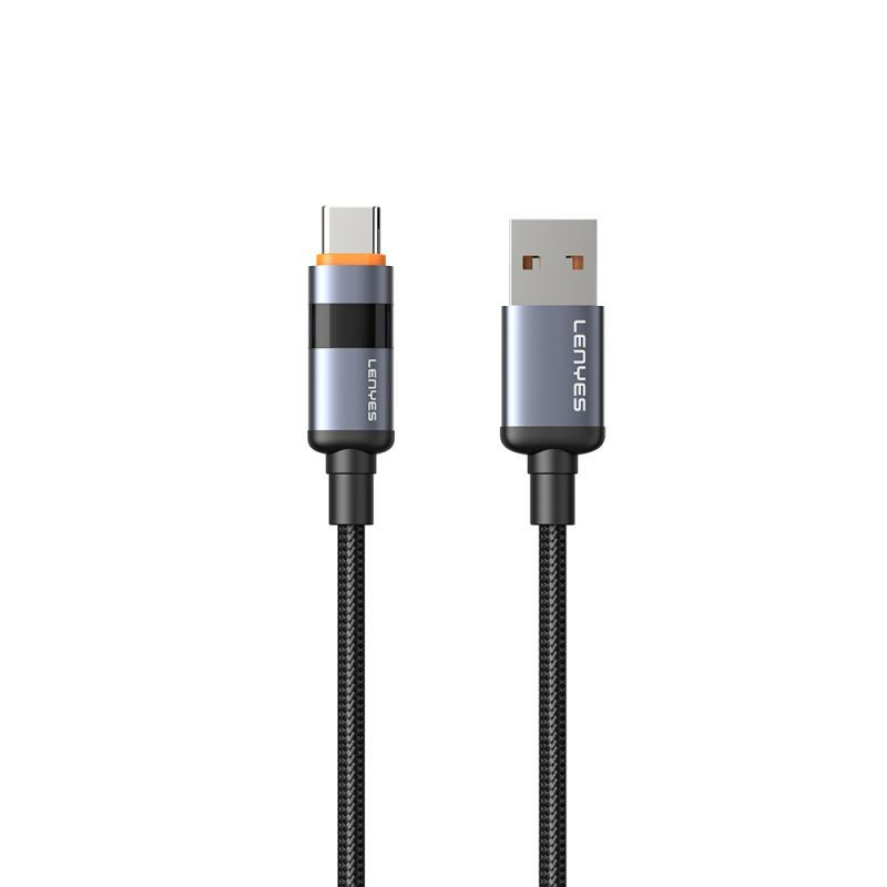 Lenyes LC529 USB-A to Type-C LED Digital Display Fast Charging Featured Data and Charging Cable 66W 1M - 3