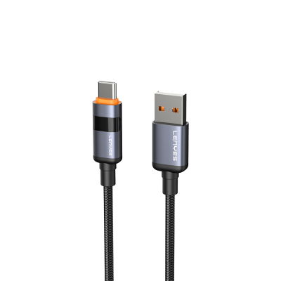 Lenyes LC529 USB-A to Type-C LED Dijital Göstergeli Hızlı Şarj Özellikli Data ve Şarj Kablosu 66W 1M - 4