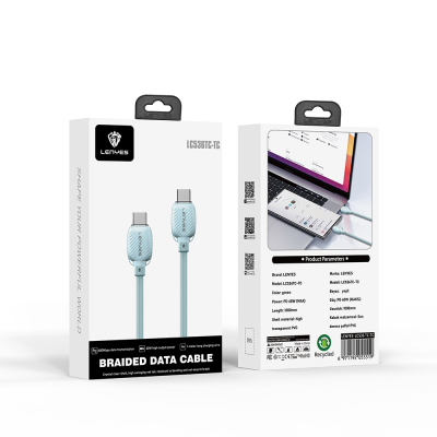 Lenyes LC536 Type-C to Type-C PD Örgü Tasarımlı Hızlı Şarj Özellikli Data ve Şarj Kablosu 60W 1M - 10