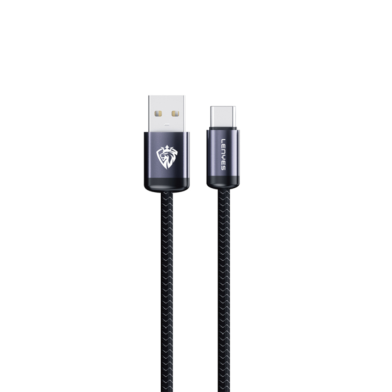 Lenyes LC537 USB-A to Type-C Örgü Tasarımlı Hızlı Şarj Özellikli Data ve Şarj Kablosu 10W 1M - 1