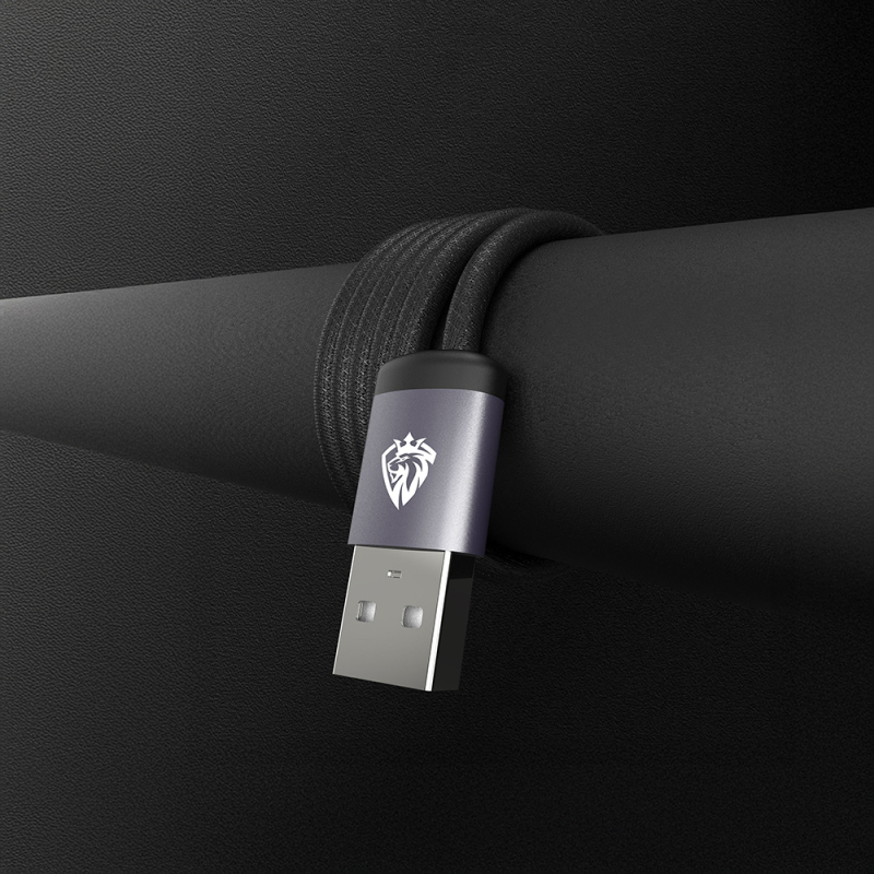 Lenyes LC537 USB-A to Type-C Örgü Tasarımlı Hızlı Şarj Özellikli Data ve Şarj Kablosu 10W 1M - 5