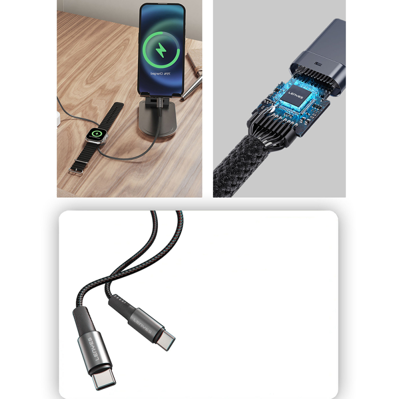 Lenyes LC540 Type-C to Type-C + Smart Watch Charging Cable 100W 1.2M - 7