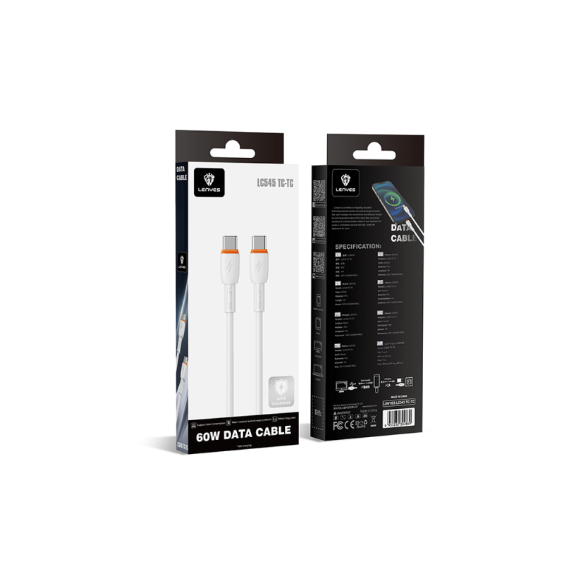 Lenyes LC545 Type-C to Type-C Hızlı Şarj Özellikli Data ve Şarj Kablosu 60W 1M - 3