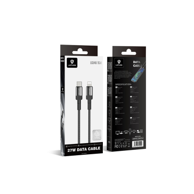 Lenyes LC546 Type-C to Lightning Örgü Tasarımlı Hızlı Şarj Özellikli Data ve Şarj Kablosu 27W 1M - 8