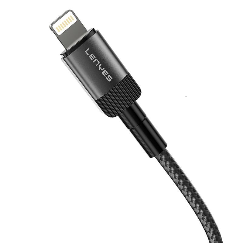 Lenyes LC546 Type-C to Lightning Örgü Tasarımlı Hızlı Şarj Özellikli Data ve Şarj Kablosu 27W 1M - 4