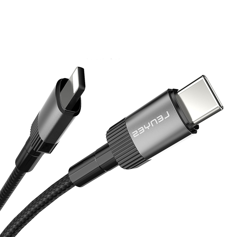 Lenyes LC546 Type-C to Lightning Örgü Tasarımlı Hızlı Şarj Özellikli Data ve Şarj Kablosu 27W 1M - 6