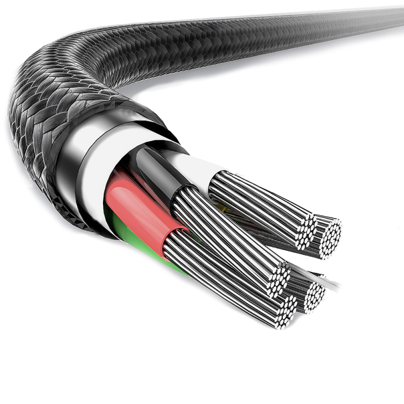 Lenyes LC546 Type-C to Type-C Örgü Tasarımlı Hızlı Şarj Özellikli Data ve Şarj Kablosu 60W 1M - 3