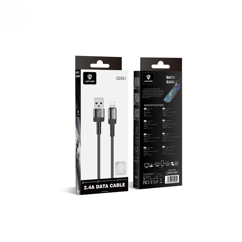 Lenyes LC546 USB-A to Lightning Örgü Tasarımlı Hızlı Şarj Özellikli Data ve Şarj Kablosu 12W 1M - 7