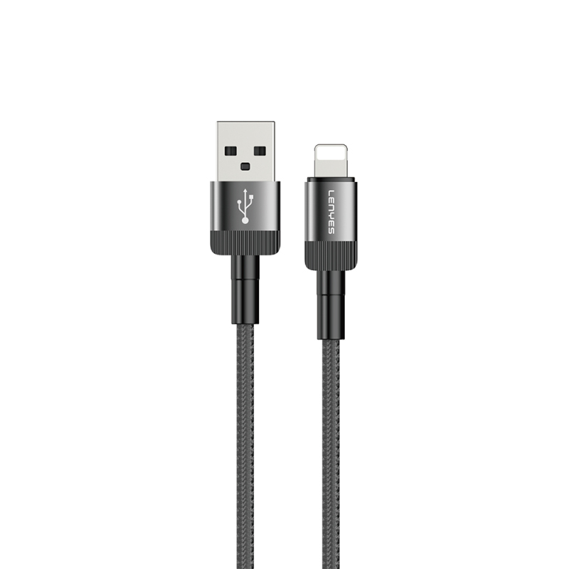 Lenyes LC546 USB-A to Lightning Örgü Tasarımlı Hızlı Şarj Özellikli Data ve Şarj Kablosu 12W 1M - 2
