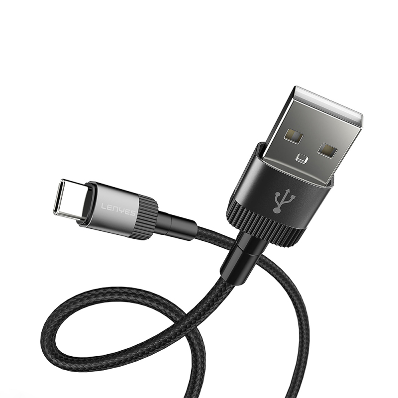 Lenyes LC546 USB-A to Type-C Örgü Tasarımlı Hızlı Şarj Özellikli Data ve Şarj Kablosu 12W 1M - 3