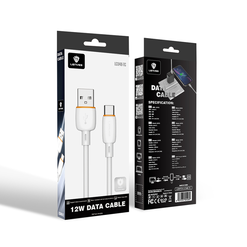 Lenyes LC548-TC USB-A to Type-C Data ve Şarj Kablosu 12W 1M - 7