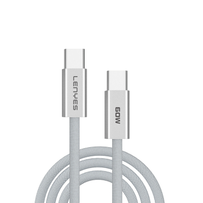 Lenyes LC551 Type-C to Type-C PD Örgü Tasarımlı Hızlı Şarj Özellikli Data ve Şarj Kablosu 60W 1M - 1