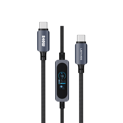 Lenyes LC572 Type-C to Type-C Data and Charging Cable with TFT Screen, 240W, 1.2M - 1