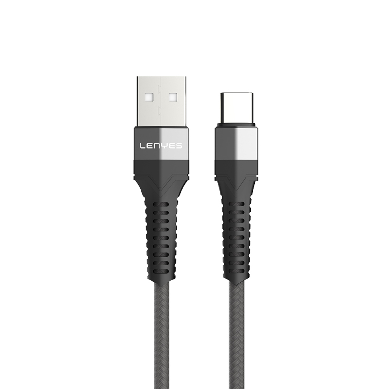 Lenyes LC987 USB-A to Type-C Hızlı Şarj Özellikli Örgülü Data ve Şarj Kablosu 1M 2.4A - 3