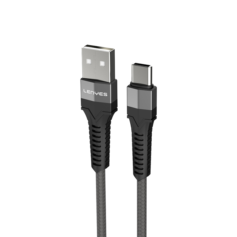 Lenyes LC987 USB-A to Type-C Hızlı Şarj Özellikli Örgülü Data ve Şarj Kablosu 1M 2.4A - 4